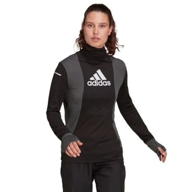adidas T-paidat Ja Pitkähihaiset^Block Ls Tee W Musta