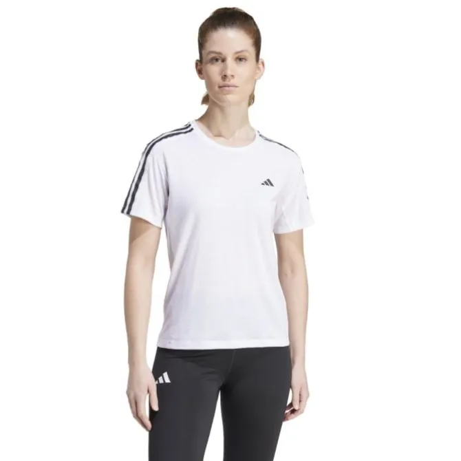adidas T-paidat Ja Pitkähihaiset^Own The Run E 3-Stripes T-shirt Valkoinen