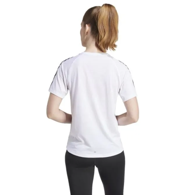 adidas T-paidat Ja Pitkähihaiset^Own The Run E 3-Stripes T-shirt Valkoinen