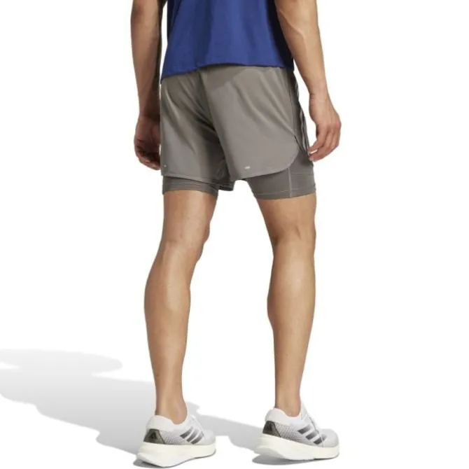 adidas Lyhyet Trikoot Ja Shortsit^Own The Run 3-Stripe 2in1 Shorts Harmaa