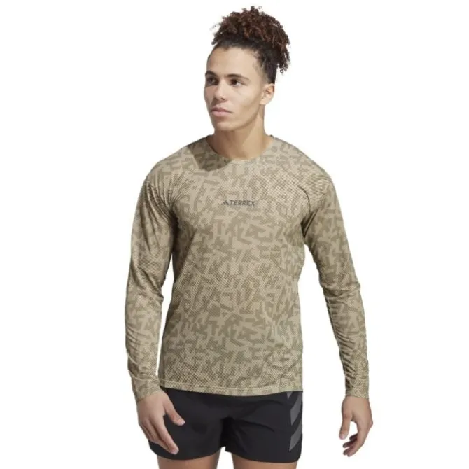 adidas T-paidat Ja Pitkähihaiset^Trail LS GFX Vihreä