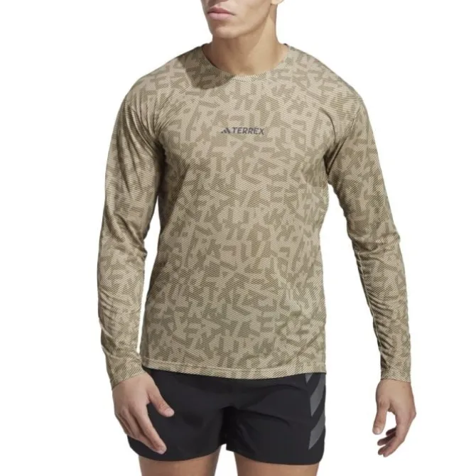 adidas T-paidat Ja Pitkähihaiset^Trail LS GFX Vihreä