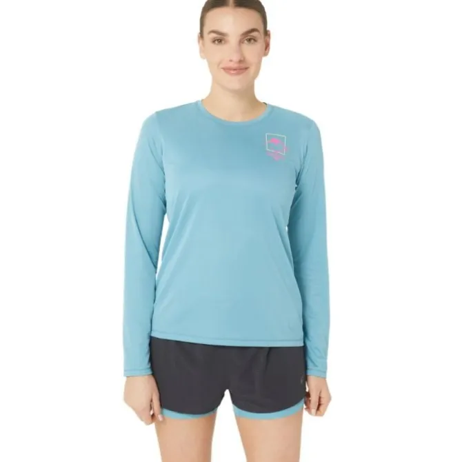 Asics T-paidat Ja Pitkähihaiset^FujiTrail Logo LS Top Sininen
