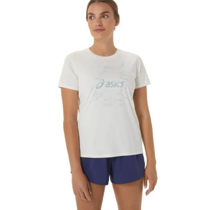 Asics T-paidat Ja Pitkähihaiset^Nagino Graphic Run SS Top Valkoinen