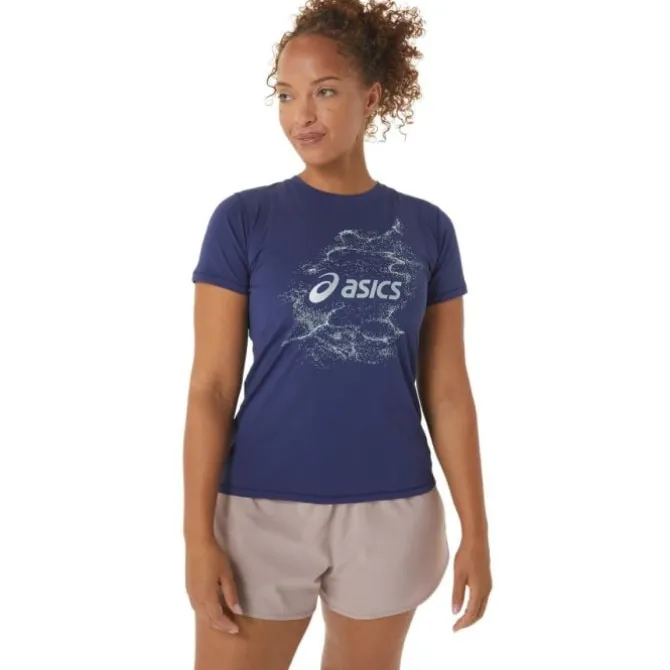 Asics T-paidat Ja Pitkähihaiset^Nagino Graphic Run SS Top Sininen