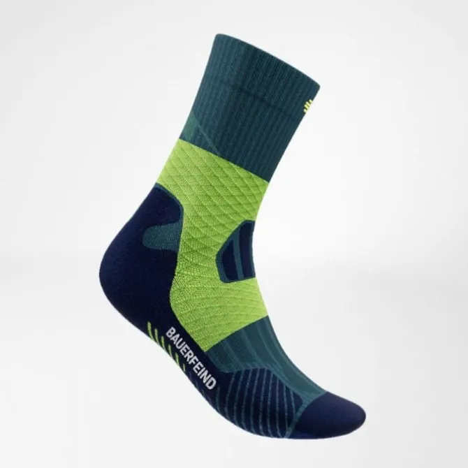 Bauerfeind Juoksusukat | Juoksusukat^Trail Run Compression Socks Mid Cut Vihreä