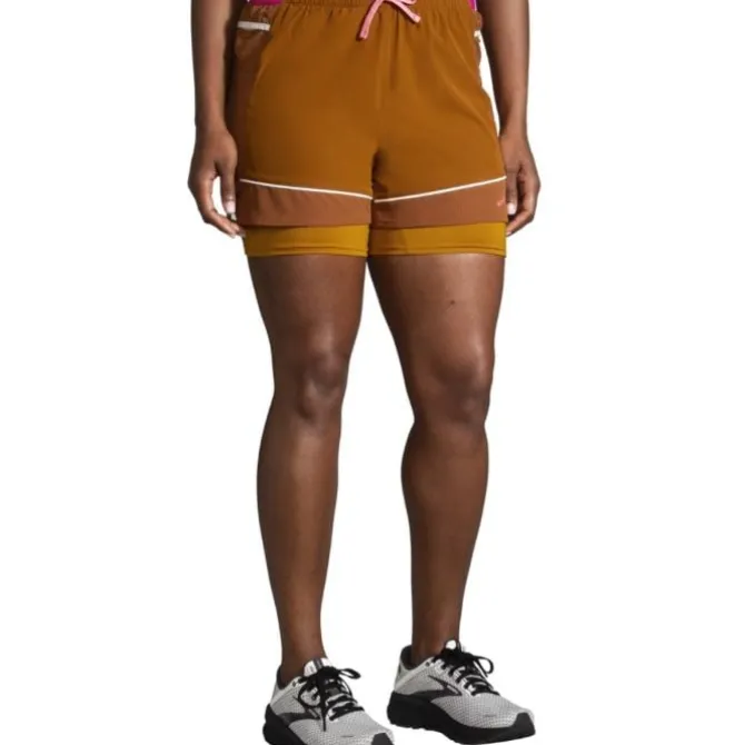 Brooks Lyhyet Trikoot Ja Shortsit^High Point 3" 2-in-1 Short Ruskea