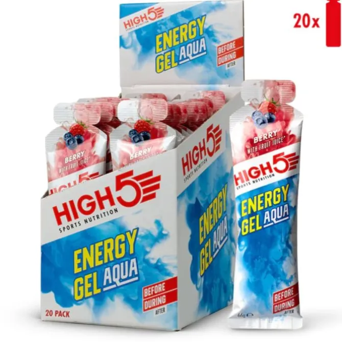 High5 Ravintolisät^Energy Gel Aqua Berry - Box 20x66g Valkoinen