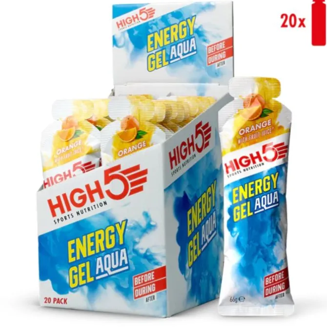 High5 Ravintolisät^Energy Gel Aqua Orange - Box 20x66g Valkoinen