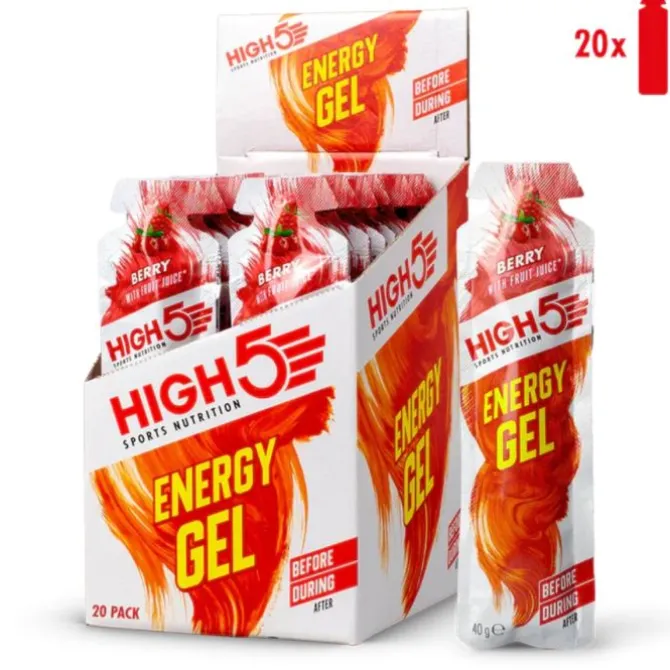 High5 Ravintolisät^Energy Gel Berry - Box 20x40g Valkoinen