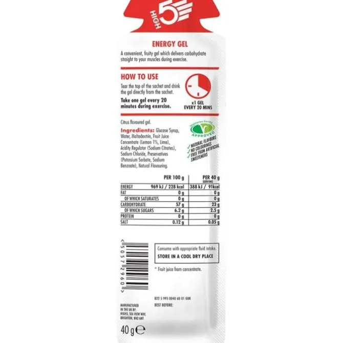 High5 Ravintolisät^Energy Gel 40g Citrus