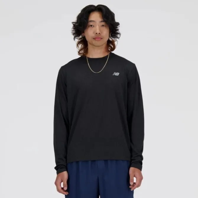 New Balance T-paidat Ja Pitkähihaiset^Athletics Run Long Sleeve T-Shirt Musta