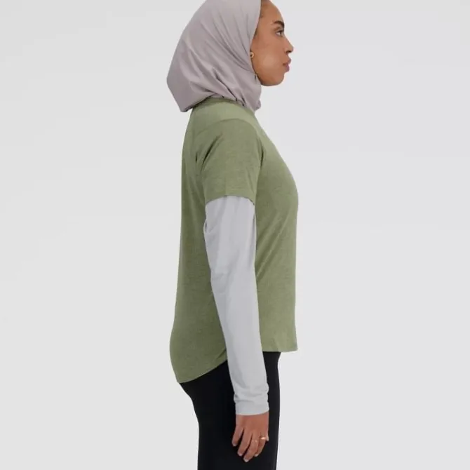 New Balance T-paidat Ja Pitkähihaiset^Athletics Short Sleeve Vihreä