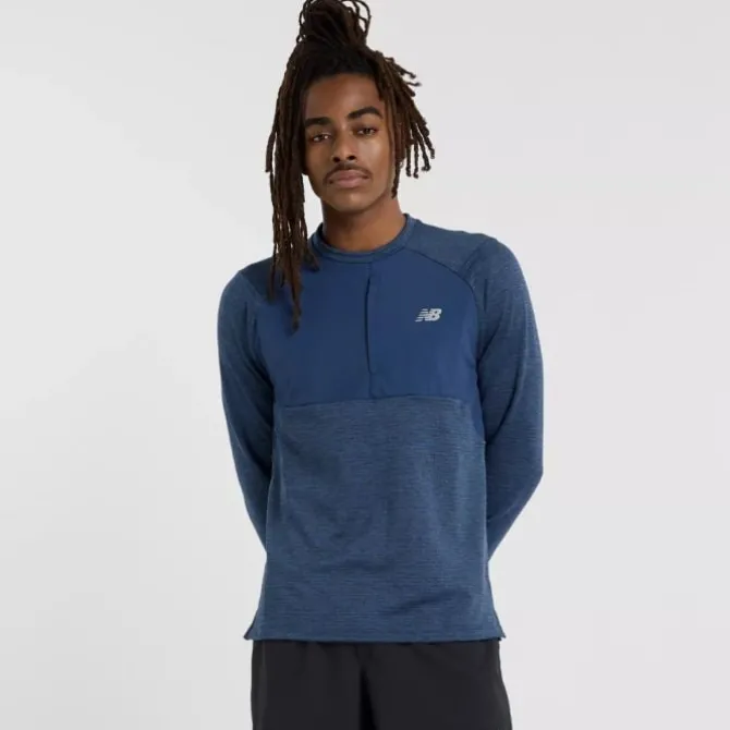 New Balance Juoksualusasut | T-paidat Ja Pitkähihaiset^Heat Grid Crew Sininen