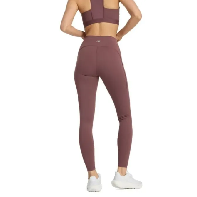 New Balance Pitkät Trikoot Ja Housut^NB Sleek Pocket High Rise Legging 27" Ruskea