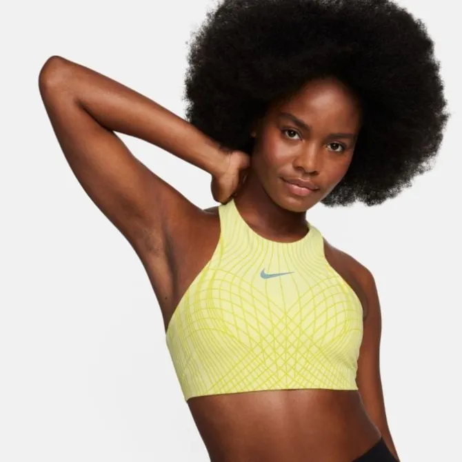 Nike Urheilurintaliivit^Dri Fit Swoosh Medium Support Bra Keltainen