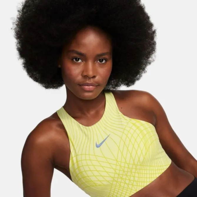 Nike Urheilurintaliivit^Dri Fit Swoosh Medium Support Bra Keltainen