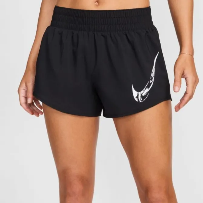 Nike Lyhyet Trikoot Ja Shortsit^Dri-FIT One Swoosh HyperBright Mid-Rase Brief-Lined Shorts Musta