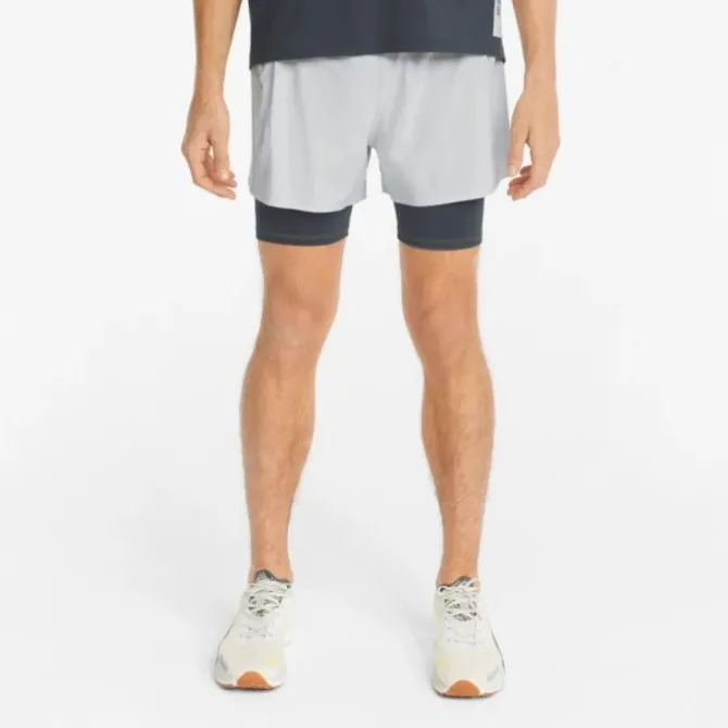 Puma Lyhyet Trikoot Ja Shortsit^Run First Mile 5" 2-in-1 Shorts Harmaa