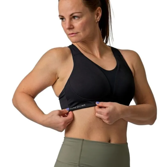 PureLime Urheilurintaliivit^Padded Sports Bra Musta