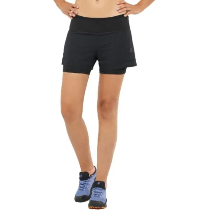 Salomon Lyhyet Trikoot Ja Shortsit^Sense Aero 2-In-1 Shorts Musta