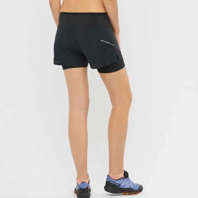 Salomon Lyhyet Trikoot Ja Shortsit^Sense Aero 2-In-1 Shorts Musta