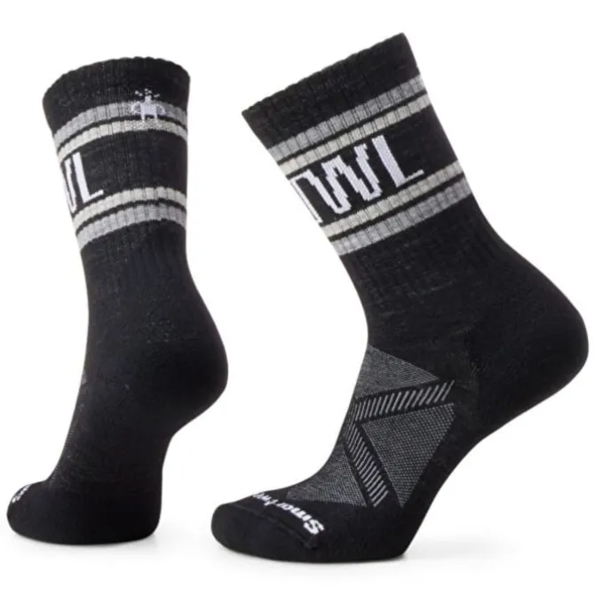 Smartwool Sukat | Juoksusukat^Run Athletic Retro Stripe Crew Socks Musta