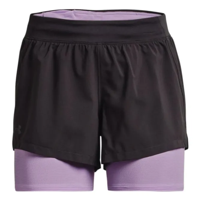 Under Armour Lyhyet Trikoot Ja Shortsit^Iso-Chill Run 2-In-1 Shorts Musta