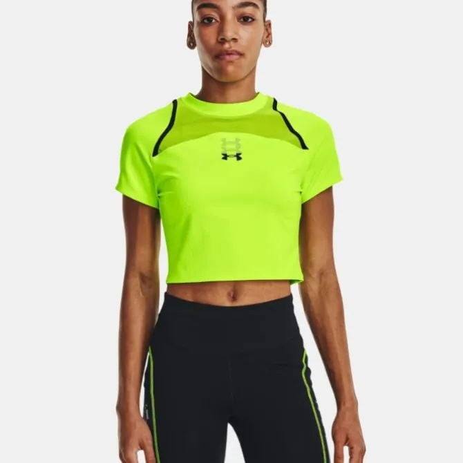 Under Armour T-paidat Ja Pitkähihaiset^Run Anywhere Crop SS Keltainen